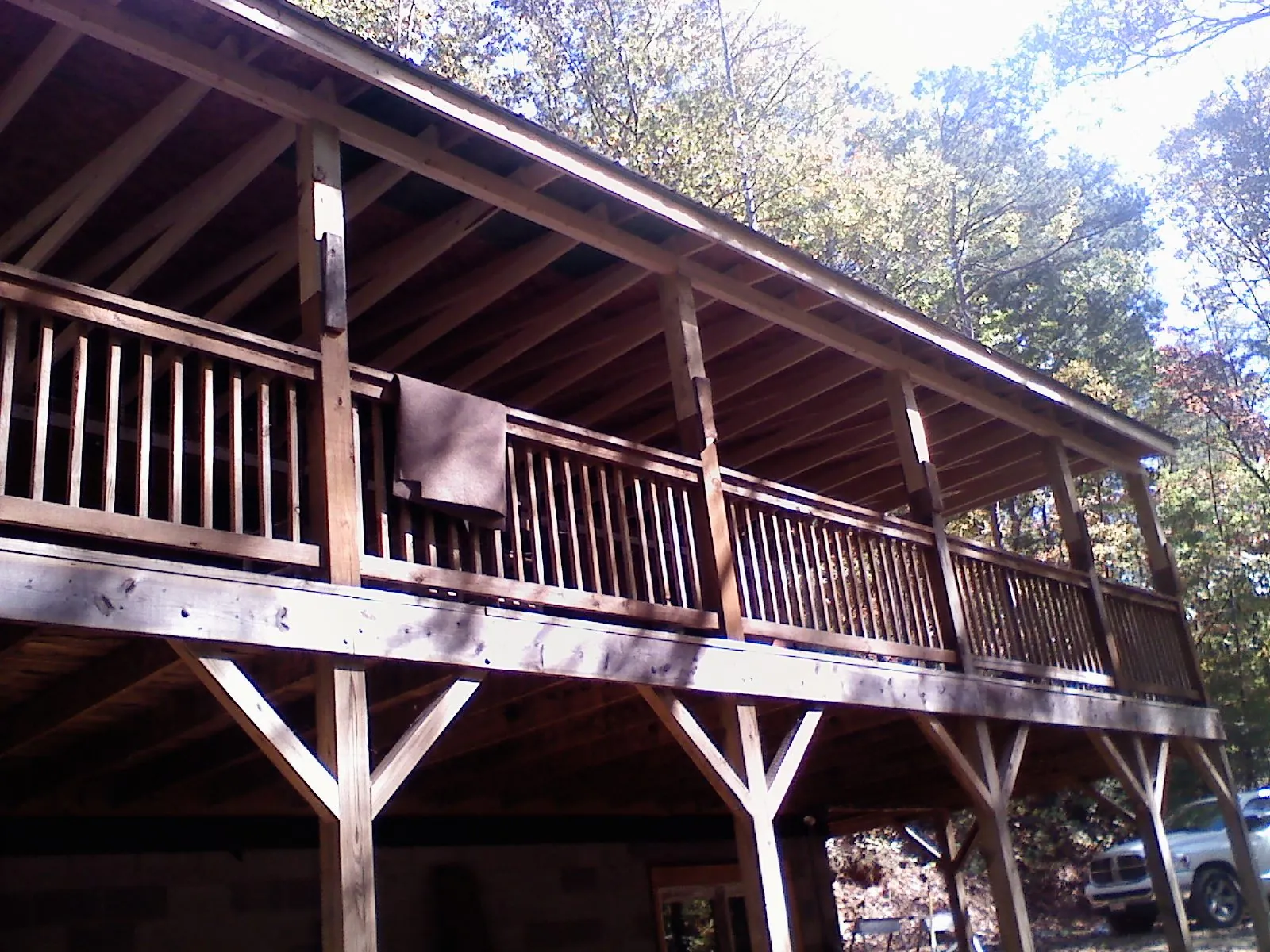 Timber framing under a new elevated porch and deck — Roof Leak Repair in Milroy by Roofing Brothers